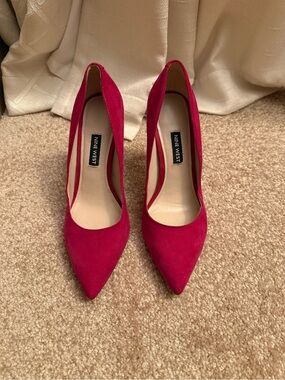 Nine West Magenta Suede Pointed-Toe Pumps